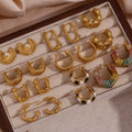 Dreamshow Jewelry Set Y2K Enamel Crystal Rhinestone Earring Set PVD Gold Plated Stainless Steel Jewelry Boucles D'oreilles