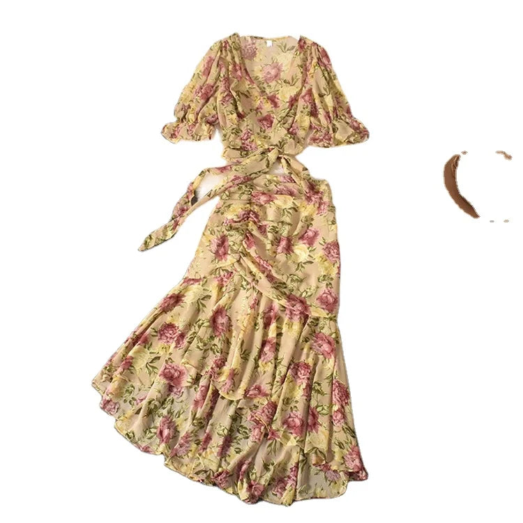 Trend Dress Solid Women Dresses Dresses Women Lady Elegant New Arrival Autumn Women V-neck Two Piece Set Party Club Long Casual