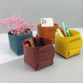Wholesale Fast Delivery Decorative Bedside Entryway Foldable Storage Tray Pen Makeup Brush Remote Control Pu Leather Basket Box