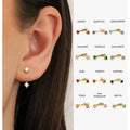 Dainty Front Back Earrings Minimal Gold Plated Zirconia Stone Ear Jackets Handmade Studs Jewelry