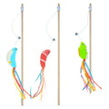 Wholesale Pet Supplies Colorful Plastic Cat Teaser Interactive  Fish Toy with Bell and Tassel