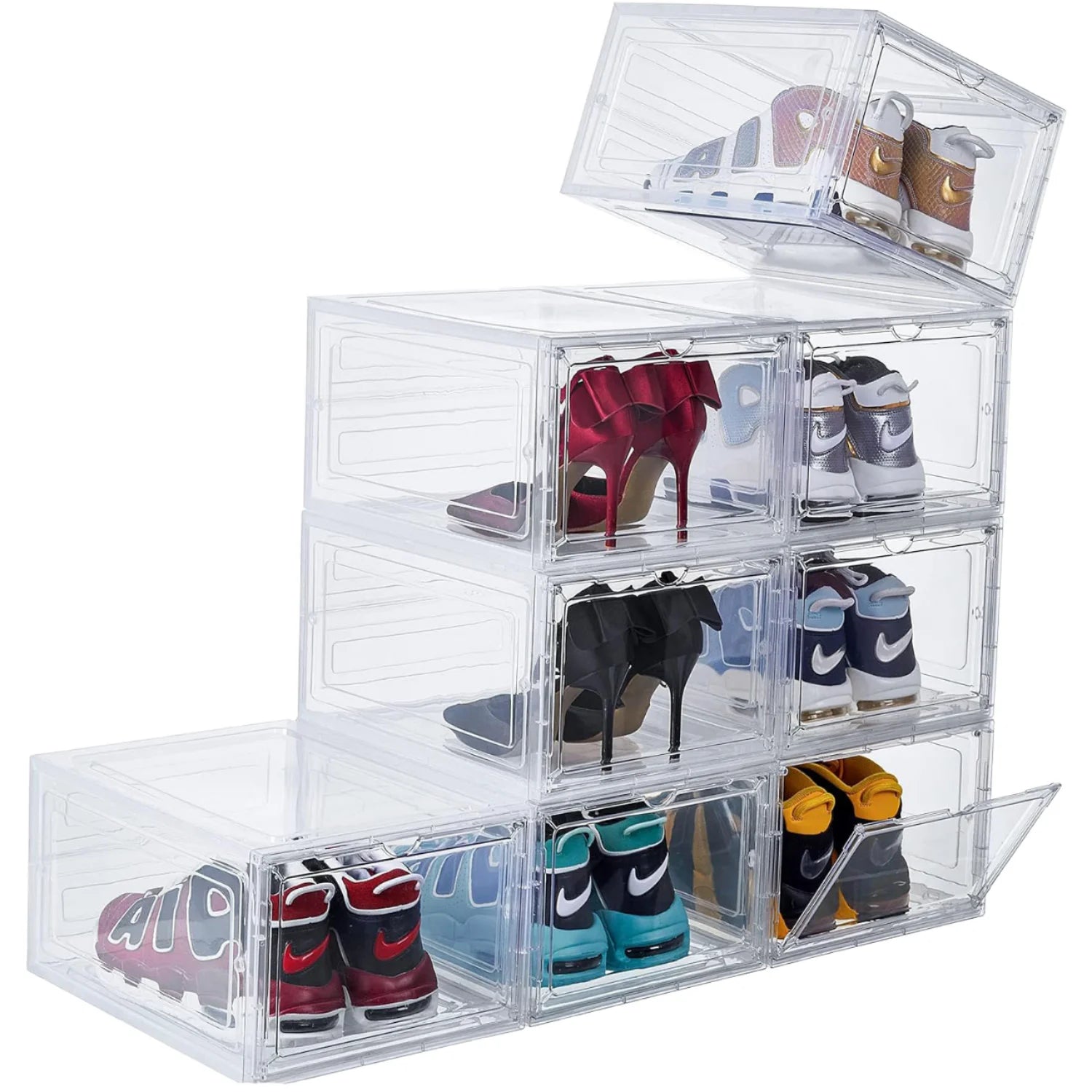 Lavinia Hot New Plastic clear Shoe Storage Boxes Dustproof Transparent Acrylic Shoe Storage Stackable Organizer