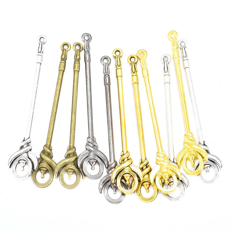 YuenZ 10pcs/bag 5 Colors Alloy Pendant Animation Game Weapon Charms for DIY Handmade Jewelry Material 70*14mm M85