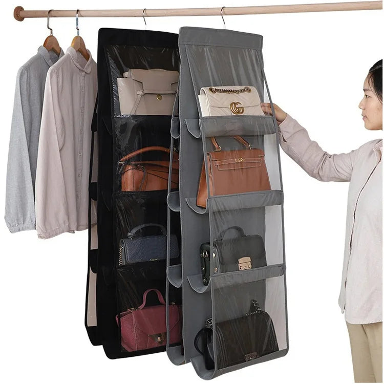 MJ Hanging Handbag Organizer Storage Bag for Wardrobe Closet Bedding Clothes Non-Woven Fabric Foldable Durable