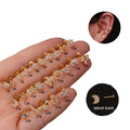 G355 Gold Body Piercing Jewelry Cartilage Stud Piercing Flower Moon Snowflake Tragus Ear Piercing Earring