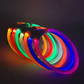 Waterproof LED Dog Luminous Collar USB Rechargeable Anti-Lost Flashing Light-Up Pet Collar with Solid Pattern Plastic Dog Collar