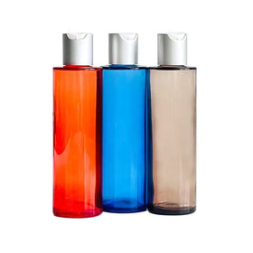 120ml PETG Plastic Cosmetic Empty Toner Bottle Disc Top Cap Screen Printed Customized Skin Care Serum Facial Cleanser Perfume