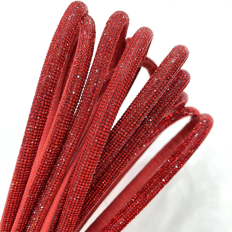 S577 1cm Luxury Crystal Strip Diamond Rhinestone Cord Wholesale Crystal Rhinestone Rope for Shoe