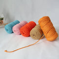 Hand Woven 100% Cotton Fancy Yarn Dyed Carded Rope for Hand Knitting Macrame Braided