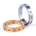 Wholesale Stainless Steel Rhinestone Number Ring Gold Silver Plated Ring