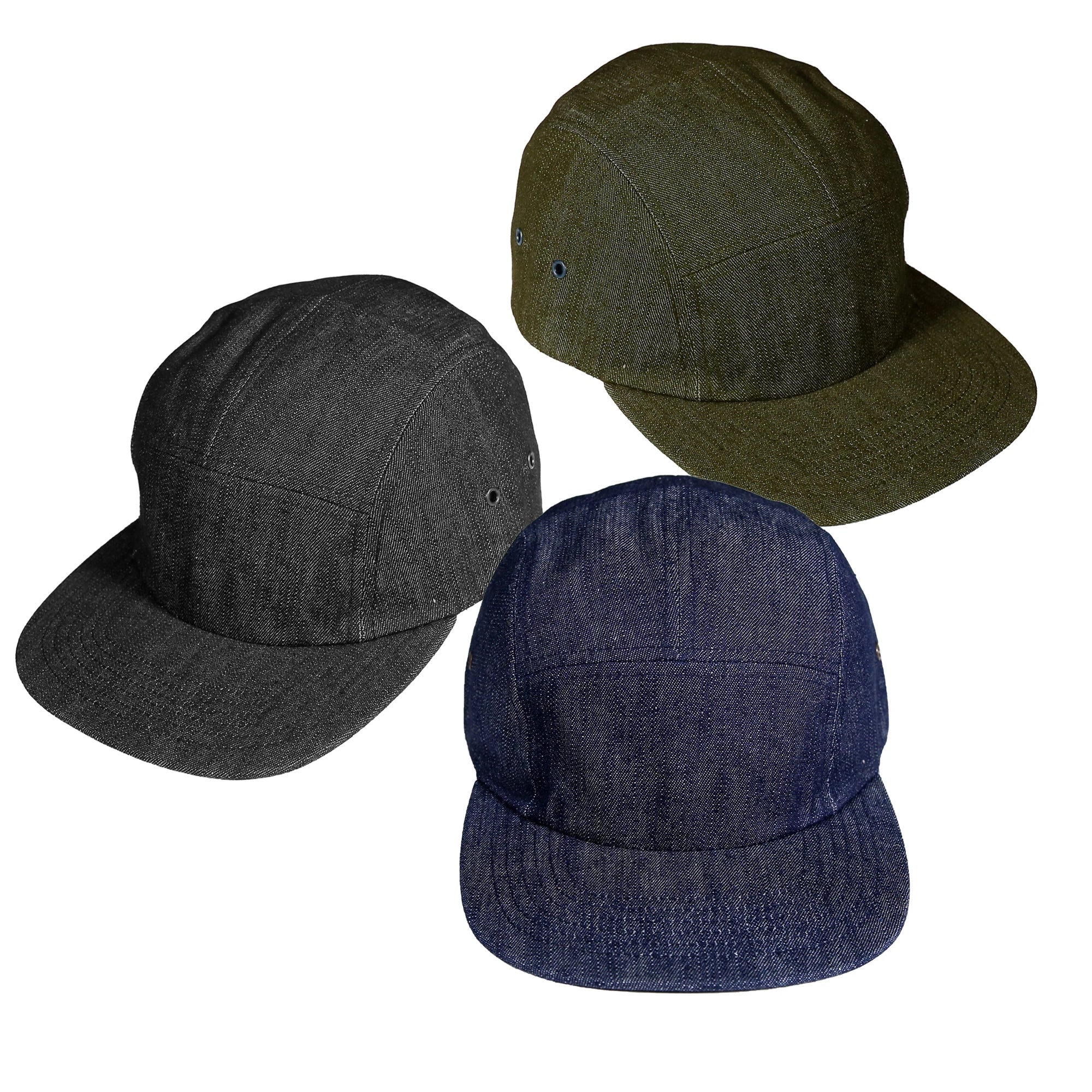 Wholesale Unisex Casual Fashion Flip Brim Snap Back 5 Panel Denim Hats Outdoor Travel Blank Hat Cap Leather Strap Four Seasons