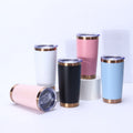 20oz Stainless Steel Vacuum Car Tumbler W/ Copper Gold Underneath Plated Laser Tumbler for Engrave Powder Coated Travel Tumbler