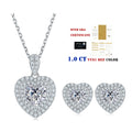 T93 Abiding Jewelry Heart Shape Stone 925 Sterling Silver Double Halo Moissanite Diamond Women Jewellery Set
