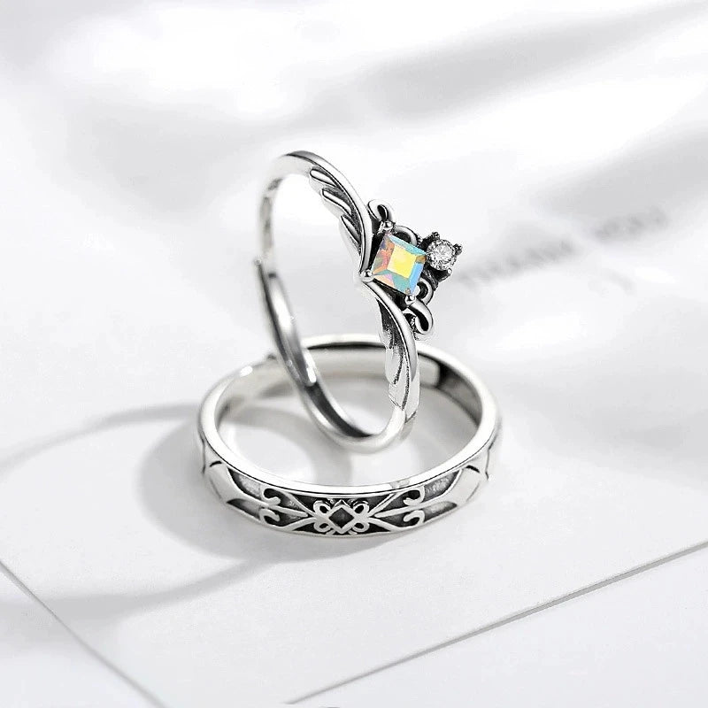 Wholesale 925 Sterling Silver Couple Ring Fashion Jewelry Men's Women's Adjustable Wedding ZIRCON Rings Custom