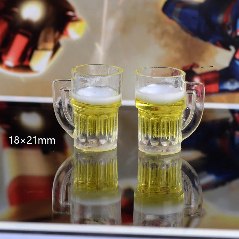 Resin 3D Beer Bottle Flat Back Resin Charms Cabochon for Slime Filler Kid DIY Mobile Phone Hairclip Keychain Decor Craft