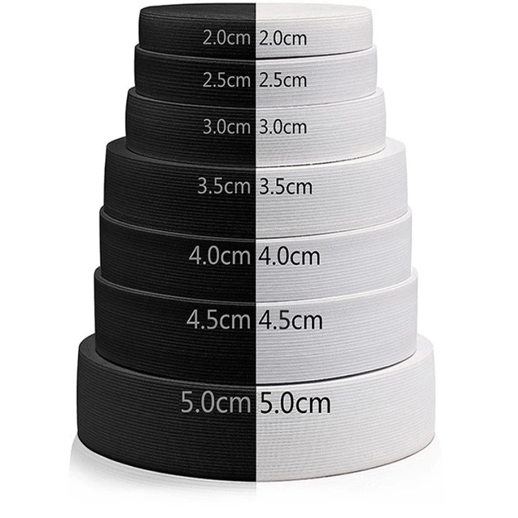 Custom Black and White Polyester Latex Knitting Elastic Band Premium Webbing for Various Applications