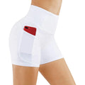 OEM High Waisted Gym Shorts With Pockets Tummy Control Fitness Custom Yoga Shorts for Women