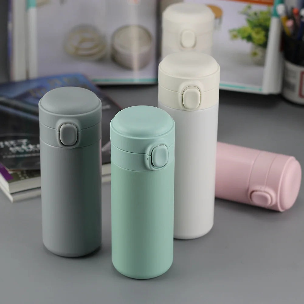 Eco-Friendly 300ml/360ml Stainless Steel Double-Wall Insulated Water Bottle with Push Lid BPA-Free Vacuum Flask Mug Product Type