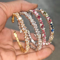 Hip Hop Iced Out Ins Silver Gold Zircon Cuff Jewelry CZ Bracelet for Woman Jewelries