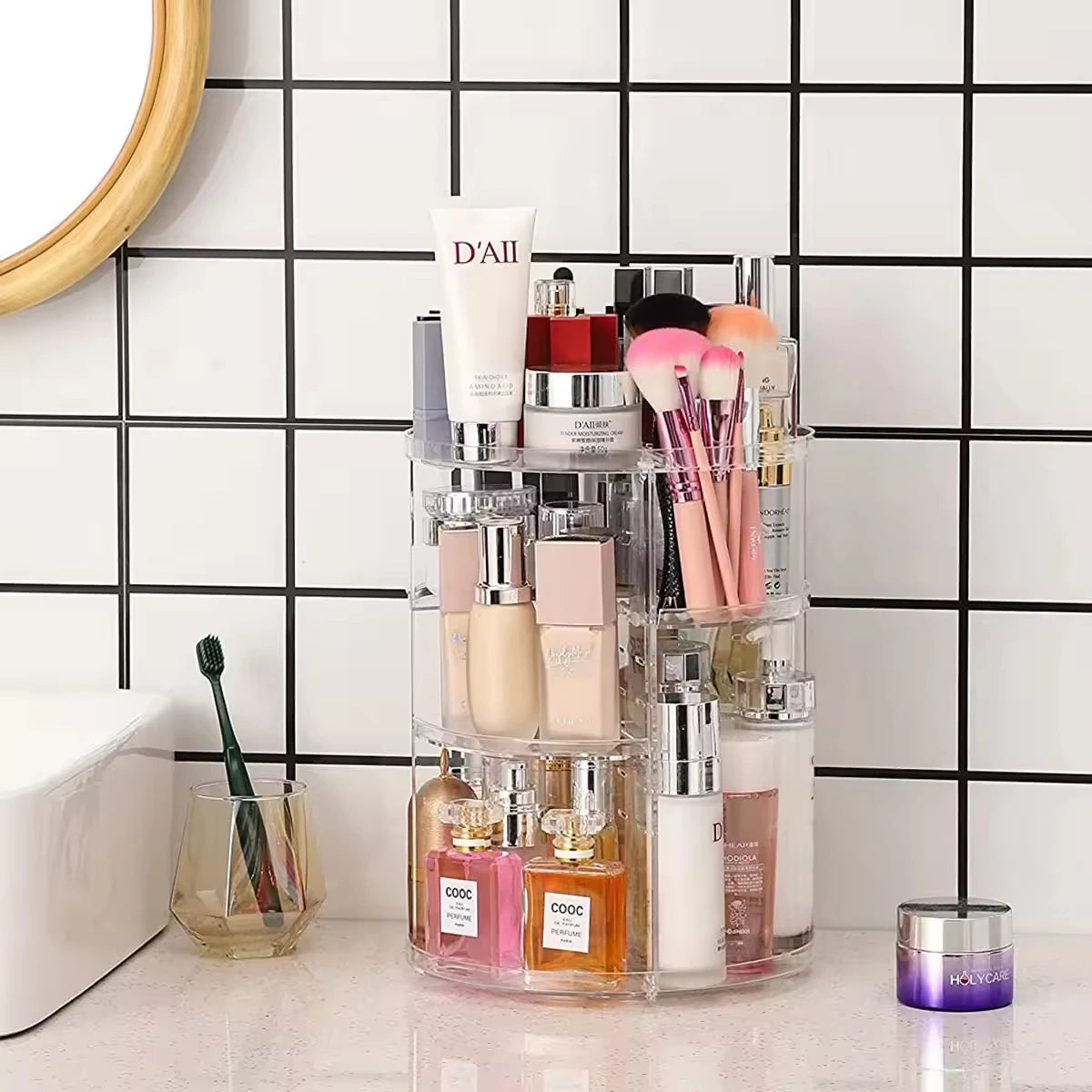 Fast Delivery Multi Function Makeup Organizer 360 Degree Rotation Beauty Organizer Multi Layer Cosmetics Display Rack