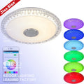 Modern Popular Crystal Edge Music Ceiling Lamp Colorful RGB Remote Control APP LED Music Ceiling Light Home Smart Light