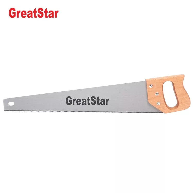 24in Industrial Grade DIY Hand Saw Wood Handle Fixed Blade Carbon Steel Alloy Steel Frame 7 TPI for Wood Drywall Plastic More