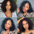 13*4 Frontal 100% Human Hair Short Bob Wig Water Wave Raw Brazilian Virgin Human Hair
