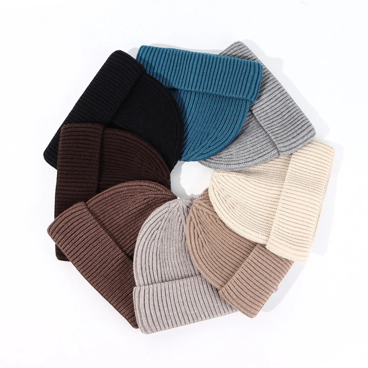 Wholesale Unisex Designer Knit Plain Fisherman Beanies Cap Custom Logo Blank Knitted Ski Beanie Manufacturer Winter Hats