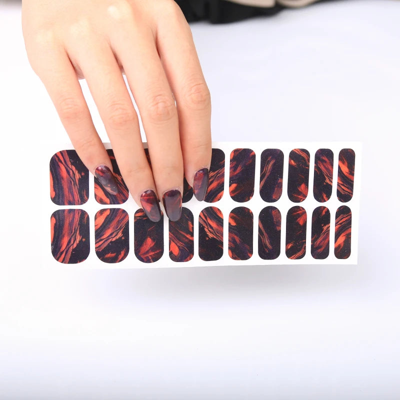 20 Strips Nail Beauty Stickers Custom New Fancy Design Nail Polish Strips