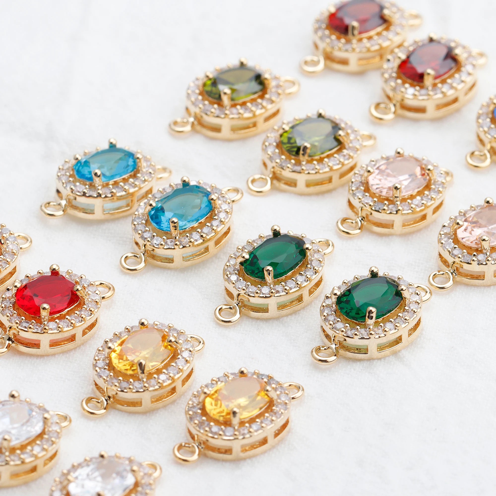 M768  10pcs/lot Jewelry Accessoriespass REACHnickel Free18k Gold Platedzircon Pendantsearrings Making