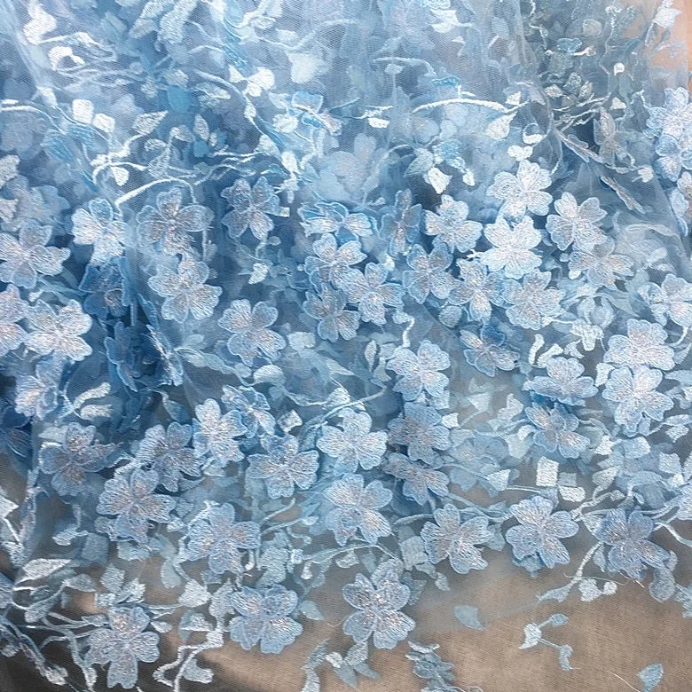 Luxury Haute Couture Fashion 3D butterfly Flora Dubai Dress Embroidery Fancy Dress Fabric