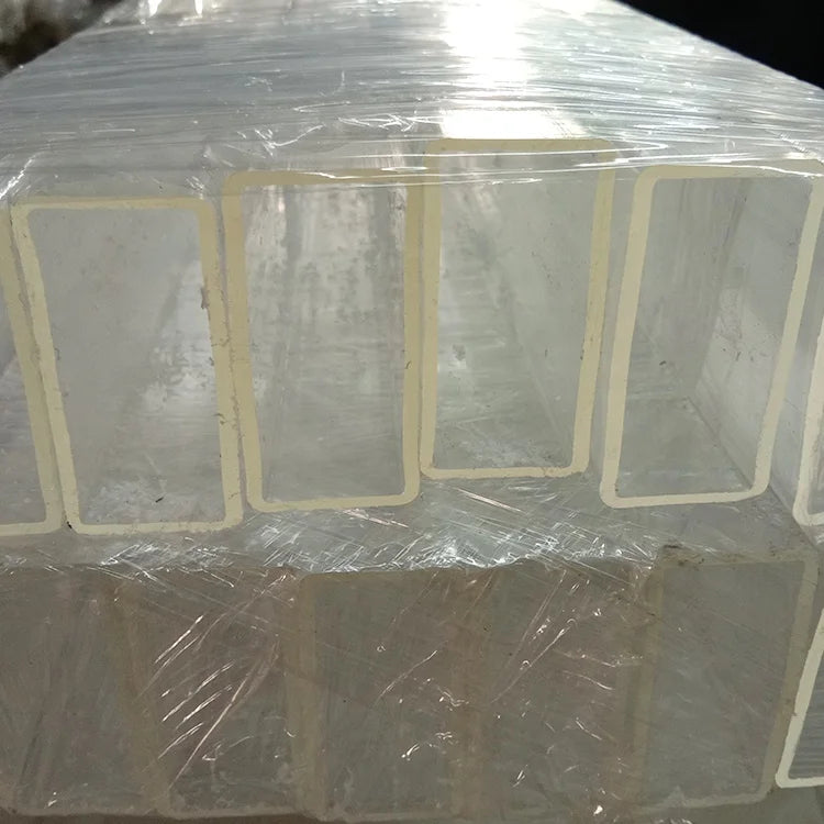 Yishun Factory Price Custom Clear Rectangle Shape PMMA Tube Plastic Acrylic Rectangular Square Pipe