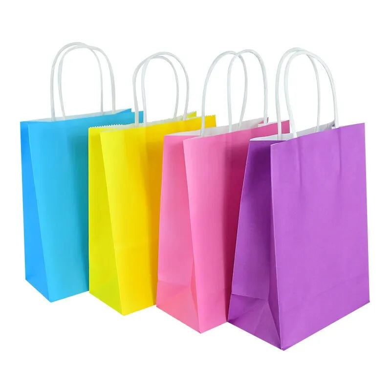 Biodegradable Kraft Paper Grocery Bags in Small Medium Large Sizes for Supermarket Use and Promotion for Food Baking Packaging