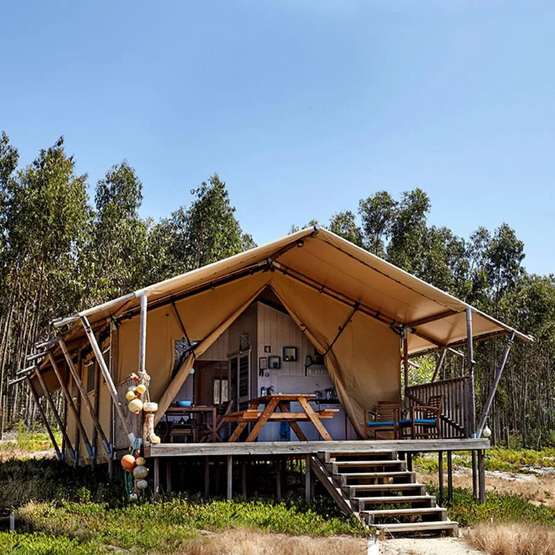 YunTu 5x7M White Modular Teepee Glamping Tente Safari Lodge