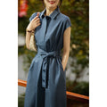 Boutique Wholesale 2026 Summer Temperament Fashion Solid Color POLO Collar Casual Short Sleeved Women's Dress