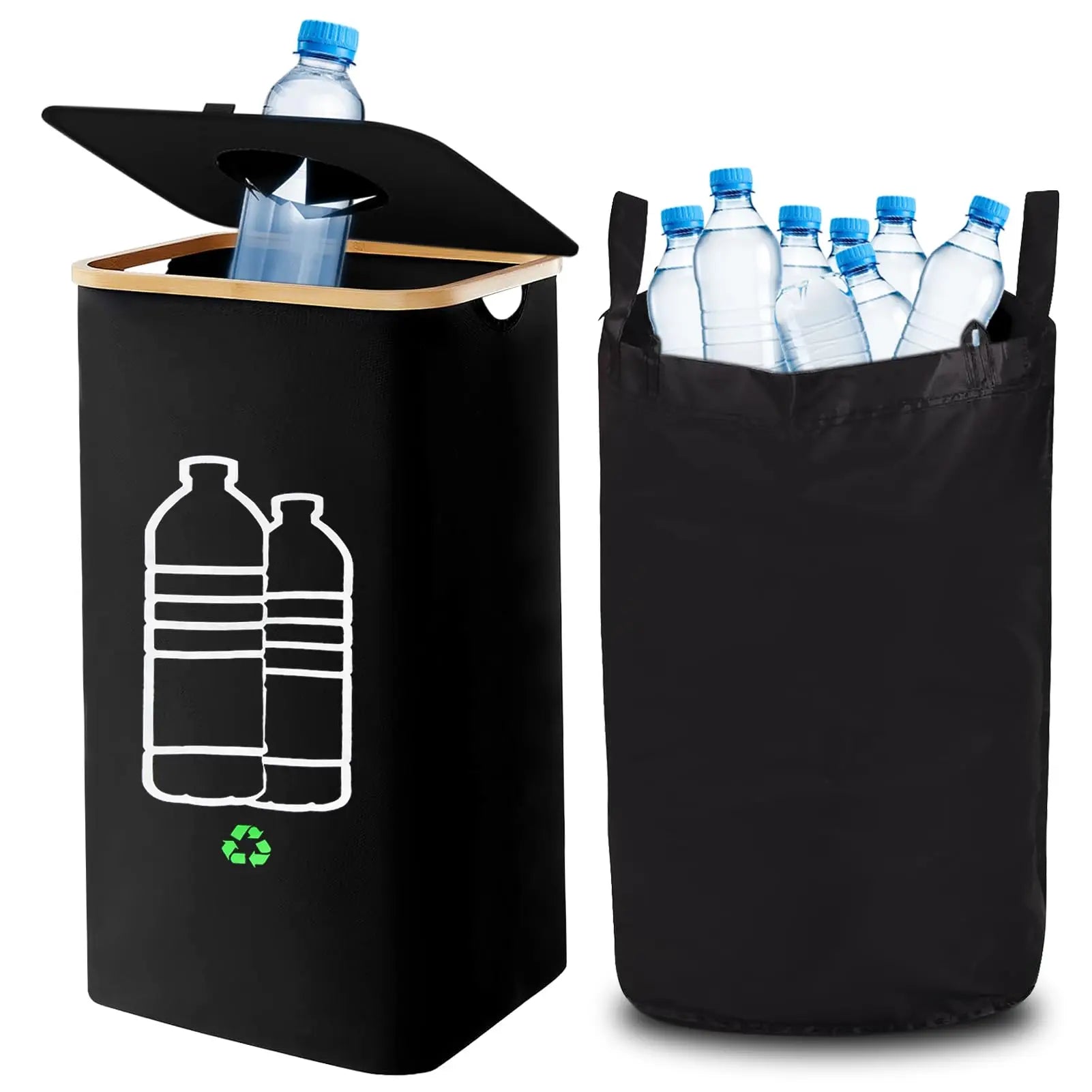 Large Indoor Integrated Carry Bag Deposit Bottle Collector Container Waste Bins Trash Can Empty Bottle Storage Bucket