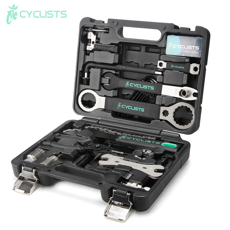 Professional Bicycle Repair Tools 18 in 1 Cycling Multitool Chain Pedal BB Wrench Hex Key Bike Tools Kit Box Set Bike Repair Kit
