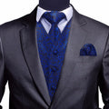 Mens Floral Waistcoats Quality Men Vest & Necktie & Handkerchief Set Fit Slim Coletes Chaleco Hombre for Business Party Wedding