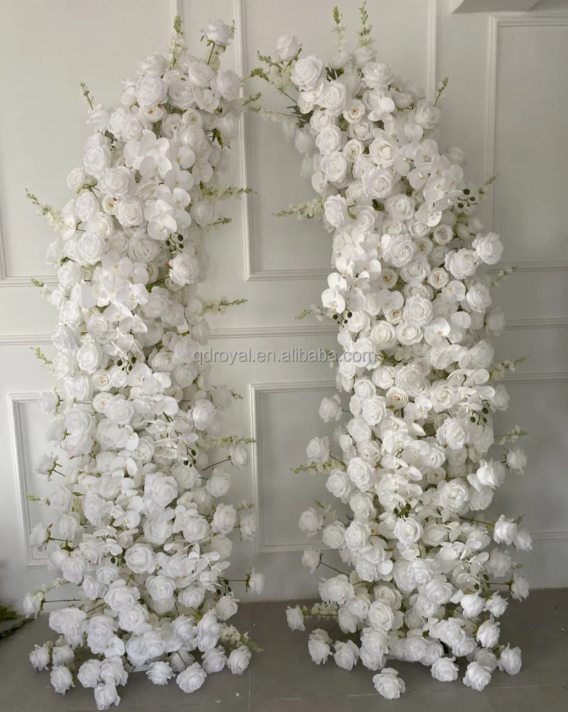 Wedding Rose Horn Flower Arch Backdrop Wedding Arch Flower Arrangement Artificial Silk Flower Arch Decoration