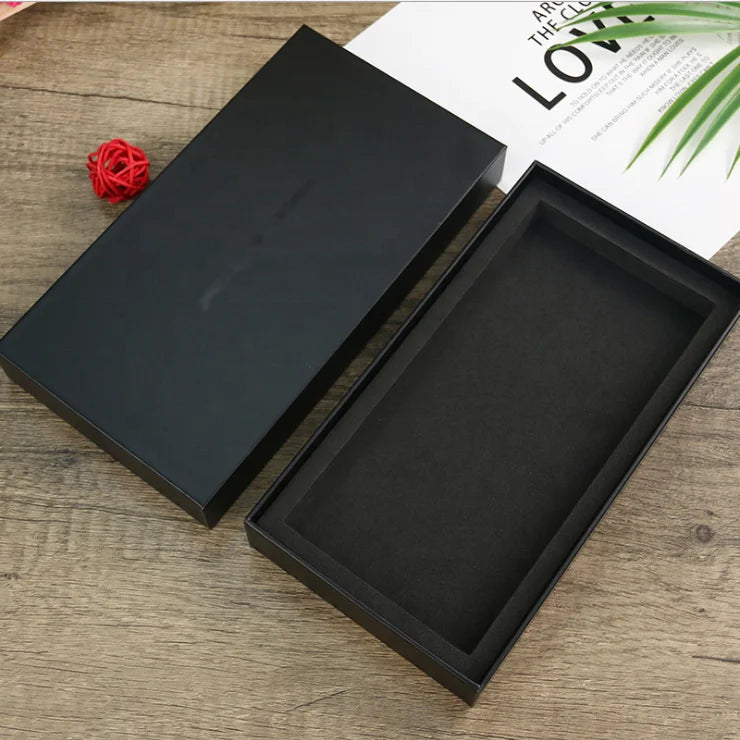 Custom Special Paper Black Paper Shipping Heaven and Earth Cover Gift Packaging Box with Lid