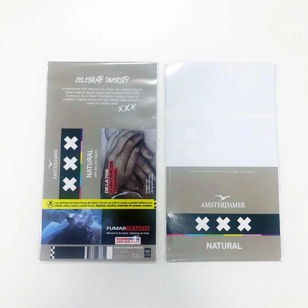 RTS Tobacco Rolling Smoking Pouch with Outside Clear Bag 25G 50G 100G GV Smoking Leaf Bag Hand Rolling Tobacco Pouch