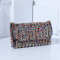 Sparkling Rhinestone Flap Evening Clutch Bag Detachable Chain Shoulder Crossbody Bag for Wedding Prom Cocktail Party Women