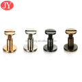 Female Solid Iron Rivet Slotted Stud Head Product Luggage Leather Metal Craft Flat Belt Screws Nail Rivets in Gold Silver Brass