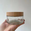 1oz 2oz 4oz 200ml Wide Mouth Glass Bottle Glass Jar With Real Bamboo Lid