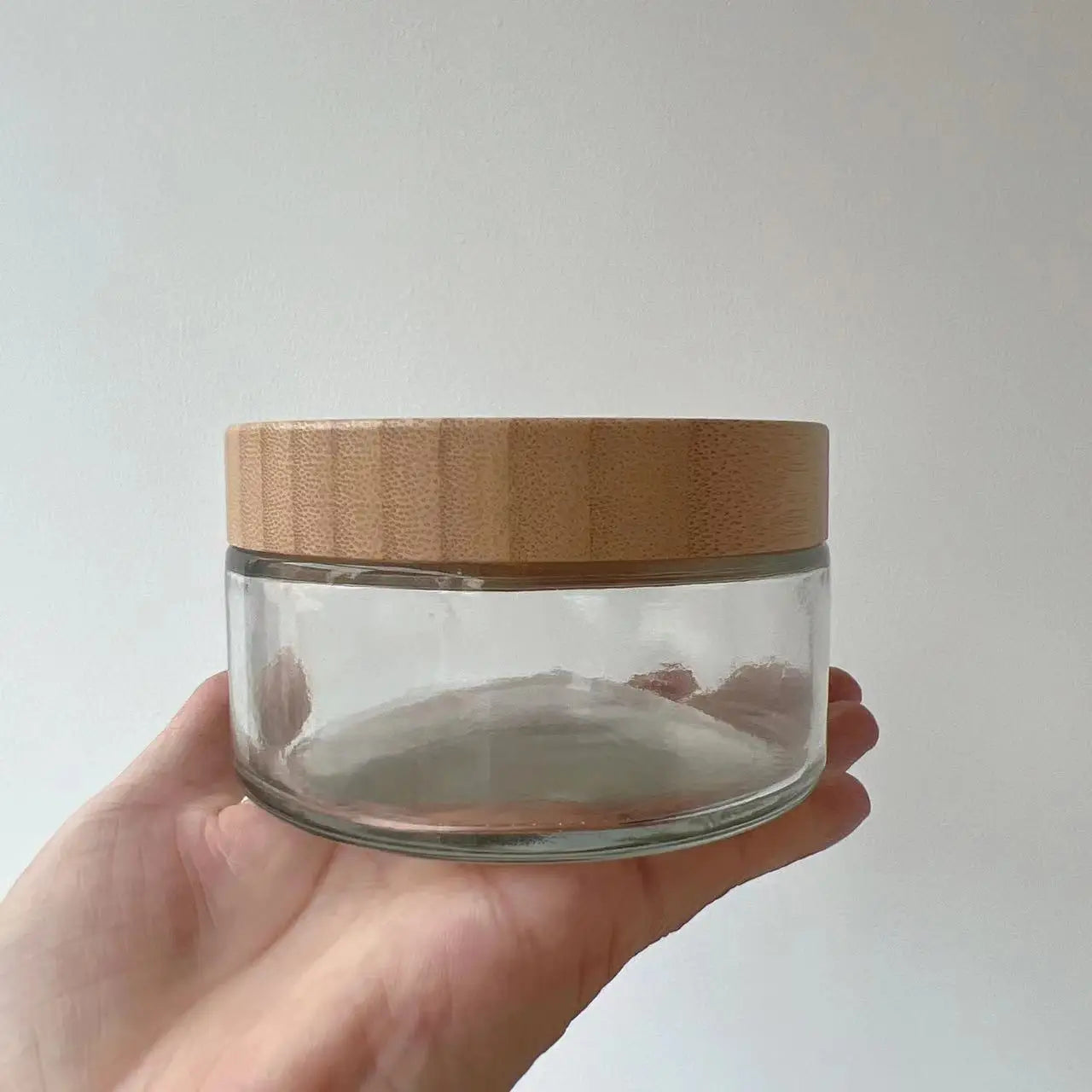 1oz 2oz 4oz 200ml Wide Mouth Glass Bottle Glass Jar With Real Bamboo Lid
