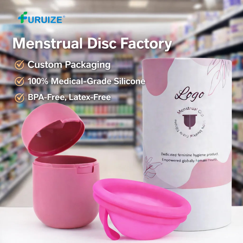 Furuize Reusable Menstrual Disc for Women Soft Silicone Period Disc CE Approved Washable Flexible Custom Packaging