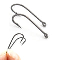 Selco Tef Coating Needle Sharp Curve China Wholesale Matt Black Long Shank Carp Hooks Fishing Hooks Hair Fishing Hook Carp