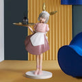 Creative Resin Rabbit Girl Sculpture Ornaments Living Room Home Decoration Housewarming Gift Girl Sculpture Tray