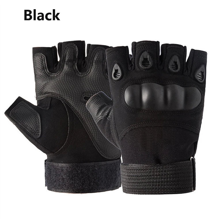 Wholesale Anti-slip Outdoor Riding Half Finger Gloves Hiking Hunting and Camping Men Leather Tactical Protective Gloves
