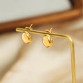Minimalist Style Stainless Steel Earrings Small Stud Oval Earrings Waterproof and Non-Tarnish Earrings